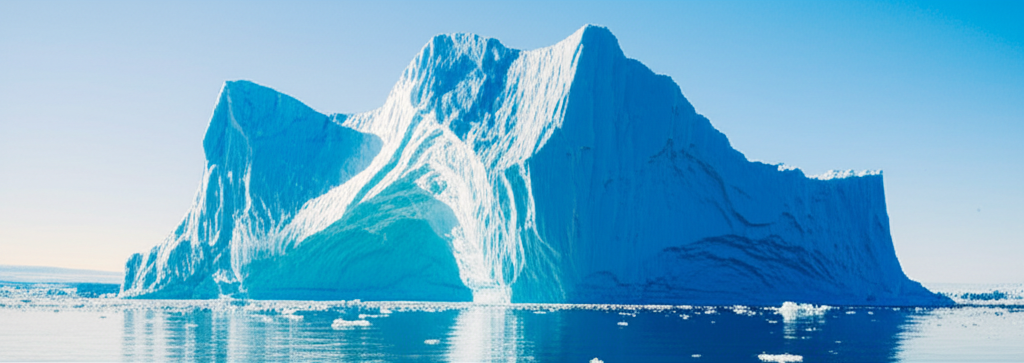 蓝色冰山风景背景